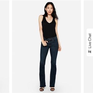 EXPRESS Mid Rise Dark Wash Bootcut Jeans
